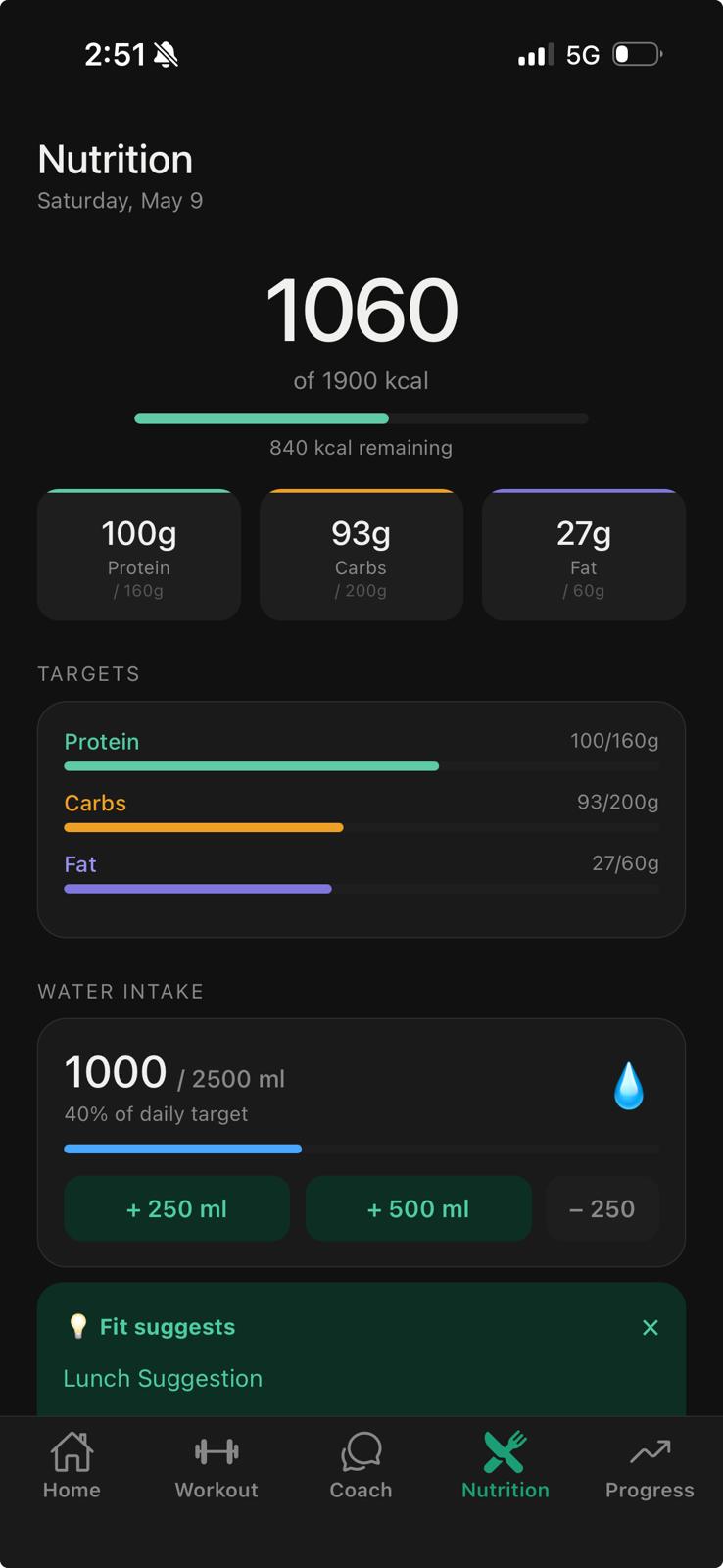 Nutrition tracking